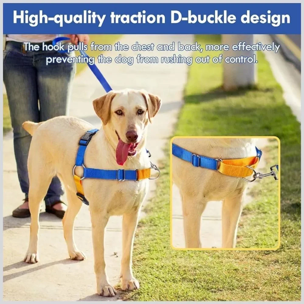Mearrcgo No Pull Dog Harness with Dog Leash, Easy to Control Walking Harness L
